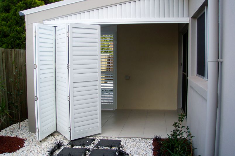 Bifold shutters can completely transform an alfresco entertainment area.