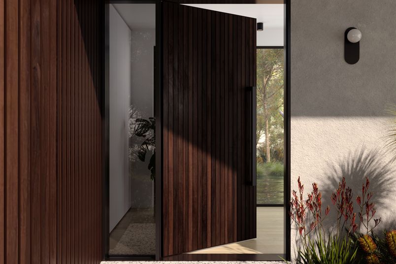 Timber batten doors are available in five sustainably sourced timbers.