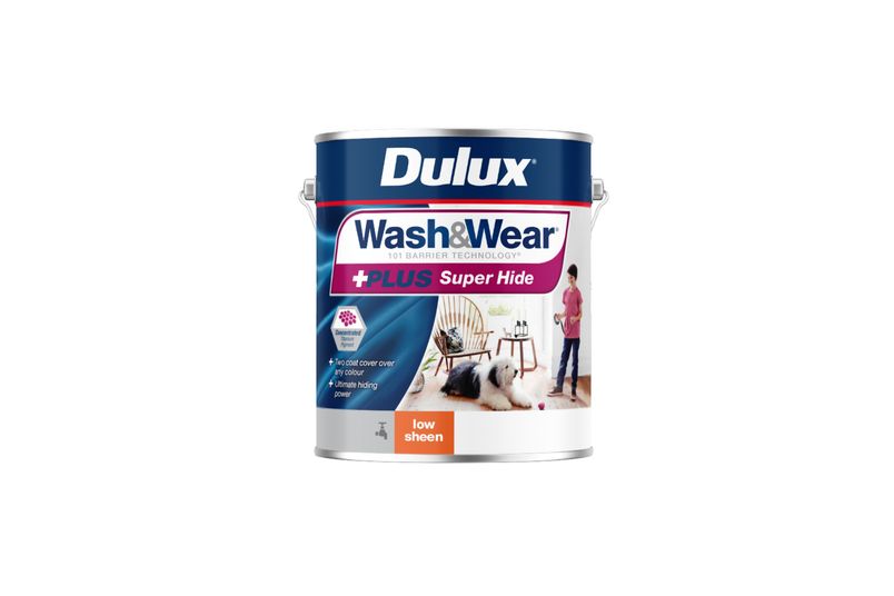 Dulux Wash&Wear +PLUS Super Hide Low Sheen provides ultimate coverage over dark paint colours.