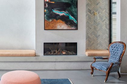 Bronte House by the beach features Escea gas fireplace