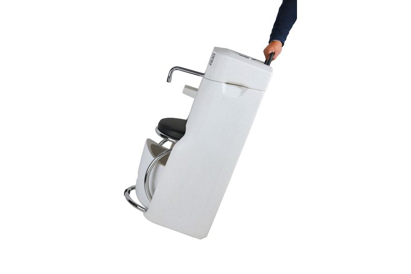 WuduMate Mobile being wheeled to desired position.