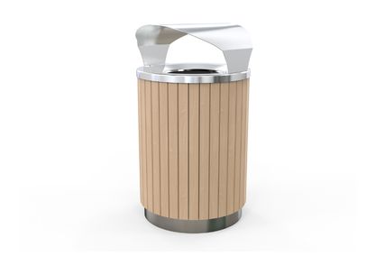 Outdoor litter bins – London mixed Blonde slats