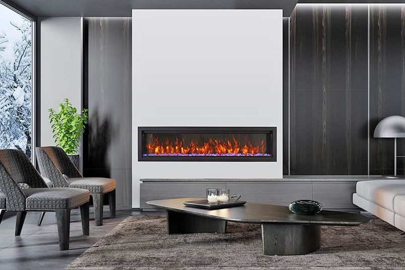 Amantii SYM-74 Bespoke fireplaces are rated for indoor and outdoor use in alfresco areas.