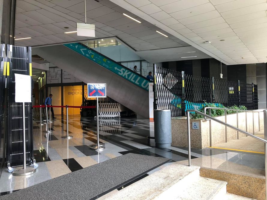 ATDC folding barricades installed at institute in Singapore