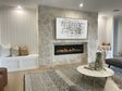 Arctic Collection in Travertine, installed for a fireplace.