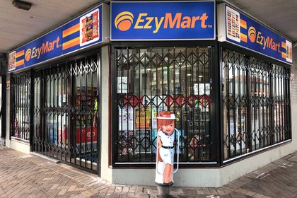 Shop front security doors for an Ezy Mart store