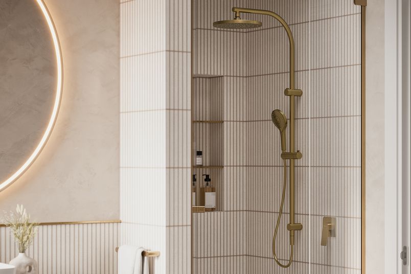 Oliveri Rome shower in Classic Gold.
